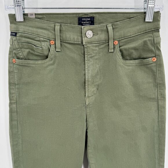 CITIZENS OF HUMANITY Green Rocket Crop Stretch High Rise Skinny Jeans Pants 27 - Picture 3 of 9